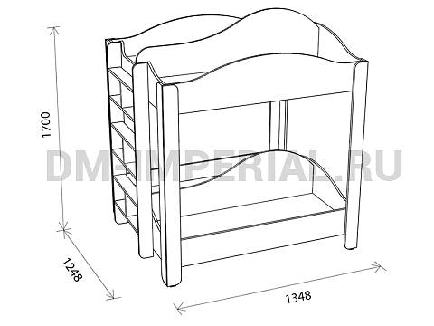 Оснащение детских садов, Кровати, Кровать ЛДСП 2-х ярусная 4-х местная КР-025