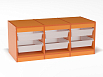 Стеллаж для хранения трехсекционный, высота 500 (разноцветный (ая), малые контейнеры, Вариант 4)