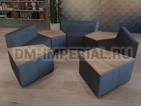 Оснащение школ, Мягкая мебель для школ, Диван модульный 6 ШМ-ММ-080