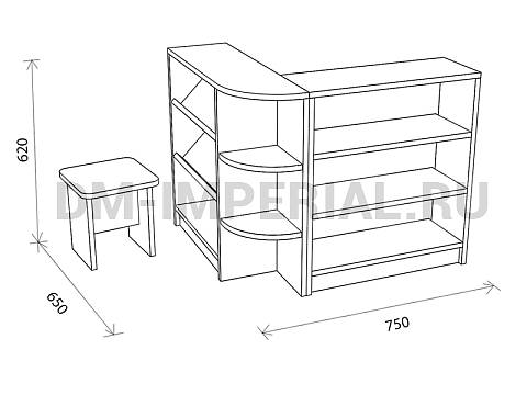 Оснащение детских садов, Игровая мебель, Магазин угловой ИМ-011