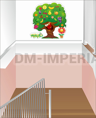 "Деревце", оформление лестничного пролета
