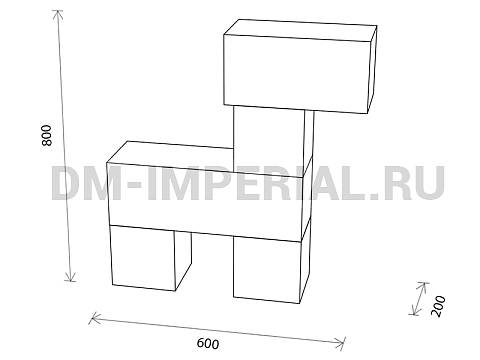 Оснащение детских садов, Мягкие модули, Мягкие игровые модули Лошадка ММ-ИМ-01.015
