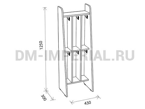 Оснащение детских садов, Шкафы, Шкаф для полотенец 2-х ярусный 3-х секционный ШП-005-3