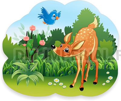 "Олененок", резной стенд