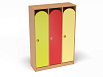 Шкаф 3-х секционный на цоколе (каркас бук с разноцветными фасадами, Вариант 4)