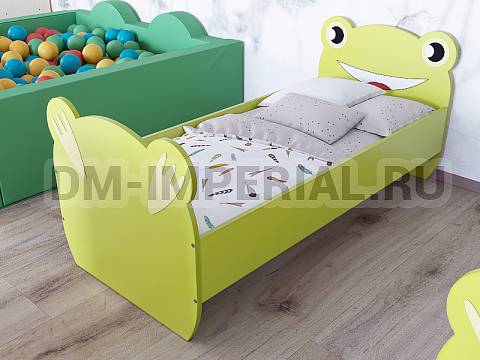 Оснащение детских садов, Кровати, Кровать ЛДСП Лягушонок с рисунком КР-004.00-Р