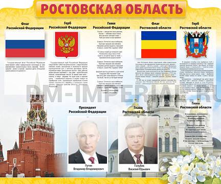 Информационные стенды, Оформление стендов для школы, "Символика РФ и Ростовской области", резной стенд ШК-3901 Информационные стенды, Оформление стендов для школы, "Символика РФ и Ростовской области", резной стенд ШК-3901