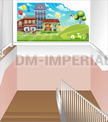 "Домик", оформление лестничного пролета