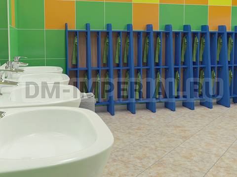 Оснащение детских садов, Шкафы, Шкаф для полотенец 2-х ярусный 2-х секционный ШП-005-2