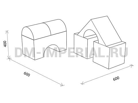 Оснащение детских садов, Мягкие модули, Мягкий конструктор Сундучок ММ-МК-02.025