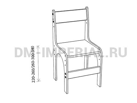 Оснащение детских садов, Стулья, Стул Дошколенок регулируемый, лак/лак С-024.01