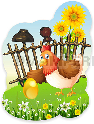 "Курочка", резной стенд