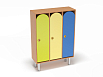 Шкаф 3-х секционный на металлических ножках (каркас бук с разноцветными фасадами, Вариант 4)