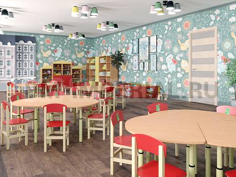 Оснащение детских садов, Стулья, Стул Богатырь, лак/краска, с рисунком  С-005.02-Р