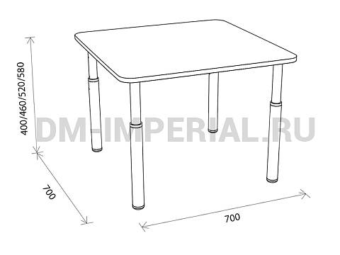 Оснащение детских садов, Столы, Стол Квадратный на регулируемых ножках СТ-005 Оснащение детских садов, Столы, Стол Квадратный на регулируемых ножках СТ-005