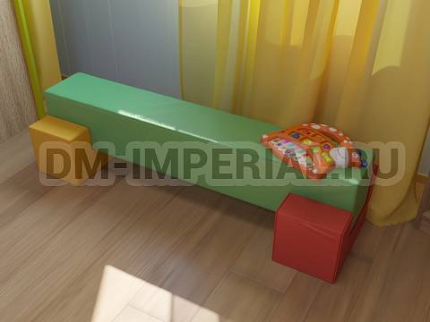 Оснащение детских садов, Мягкие модули, Комплект мебели Скамья ММ-ММ-008 Оснащение детских садов, Мягкие модули, Комплект мебели Скамья ММ-ММ-008