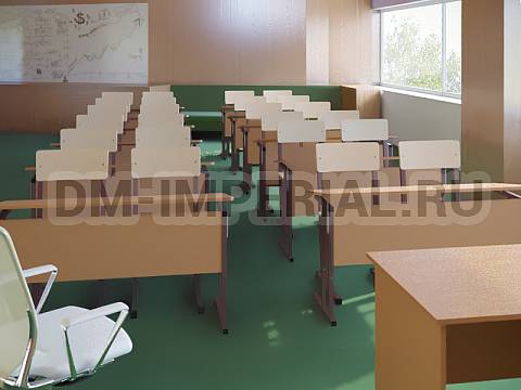 Оснащение школ, Школьные парты, Стол ученический 2-х местный регулируемый на квадратной трубе с наклонной столешницей МШ-ШП-005.2-Н