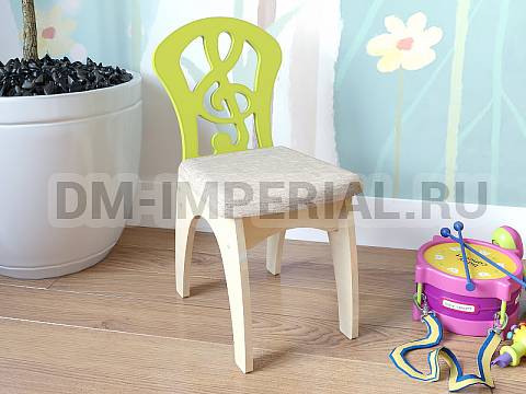 Оснащение детских садов, Стулья, Стул Скрипичный ключ, мягкий, лак/краска С-007.02 Оснащение детских садов, Стулья, Стул Скрипичный ключ, мягкий, лак/краска С-007.02