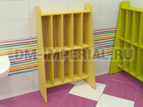 Оснащение детских садов, Шкафы, Шкаф для полотенец 2-х ярусный 5-ти секционный ШП-005-5